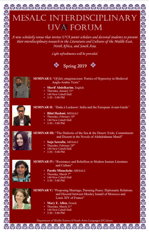 Spring 2019 MESALC Interdisciplinary UVA Forum